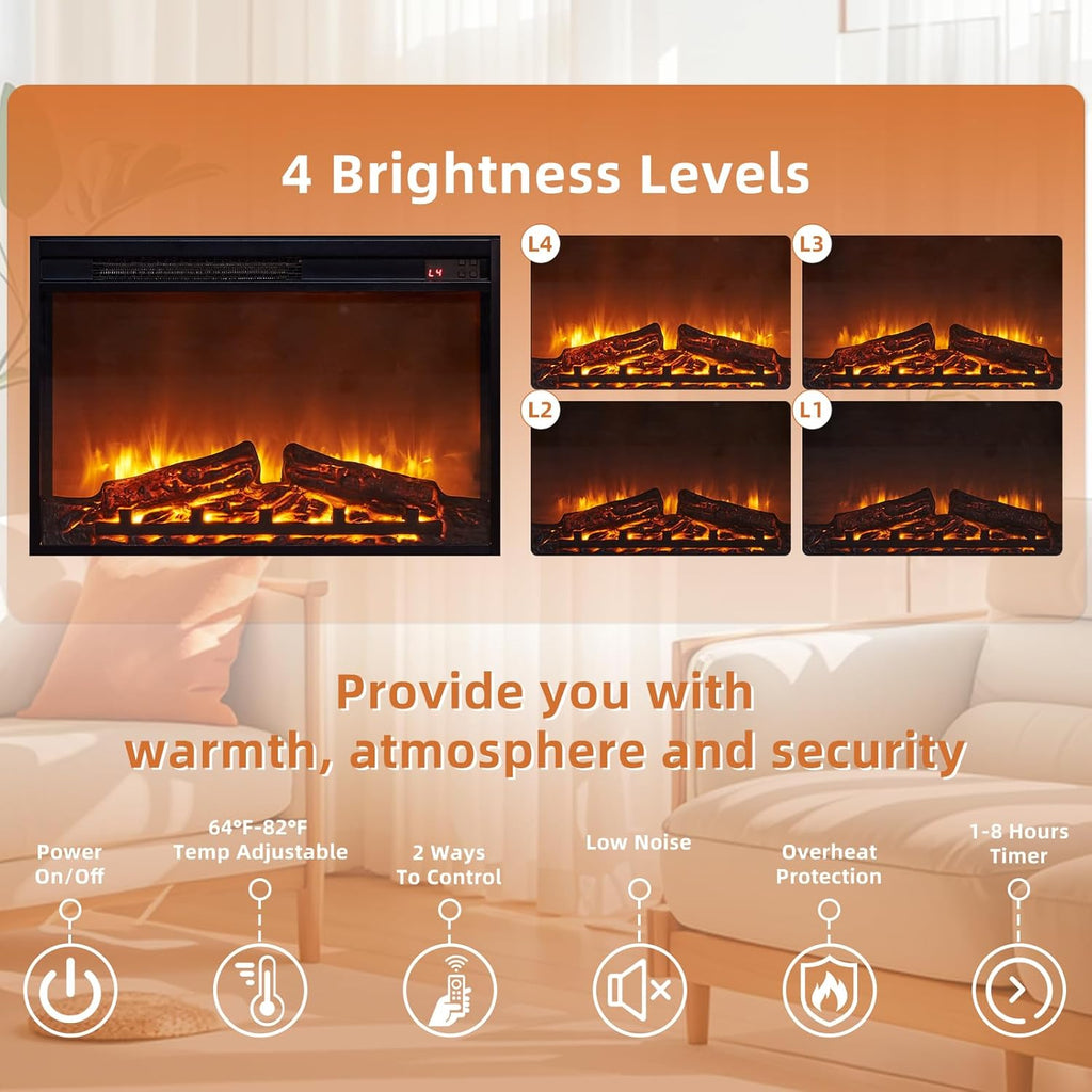 Farmhouse Fireplace TV Stand, 59" Entertainment Center with Electric Fireplace & LED Lights for TVs up to 65'', Glass Door Fire Place TV Stands for Living Room, Media Console w/Drawers, Blue