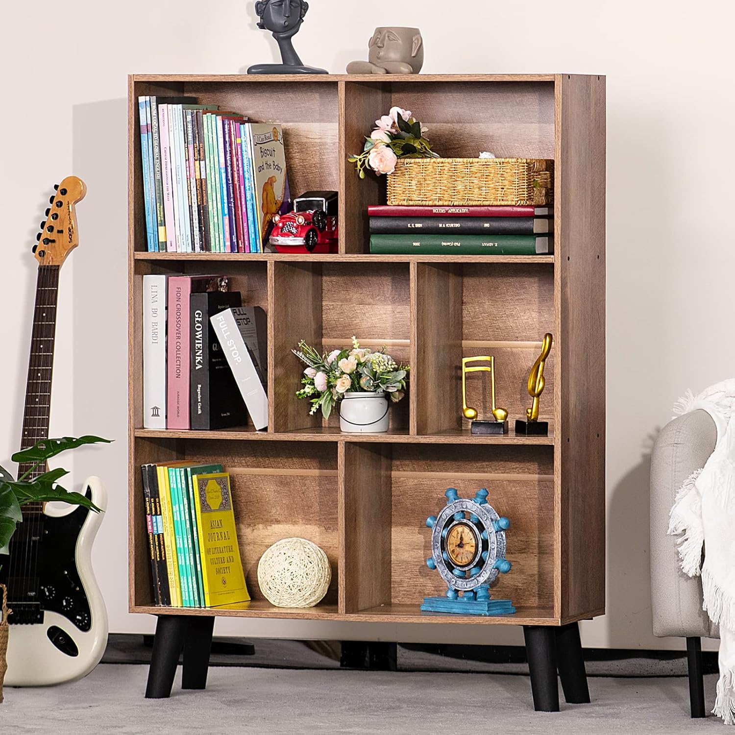 LY-Bookshelf-Oak Gray