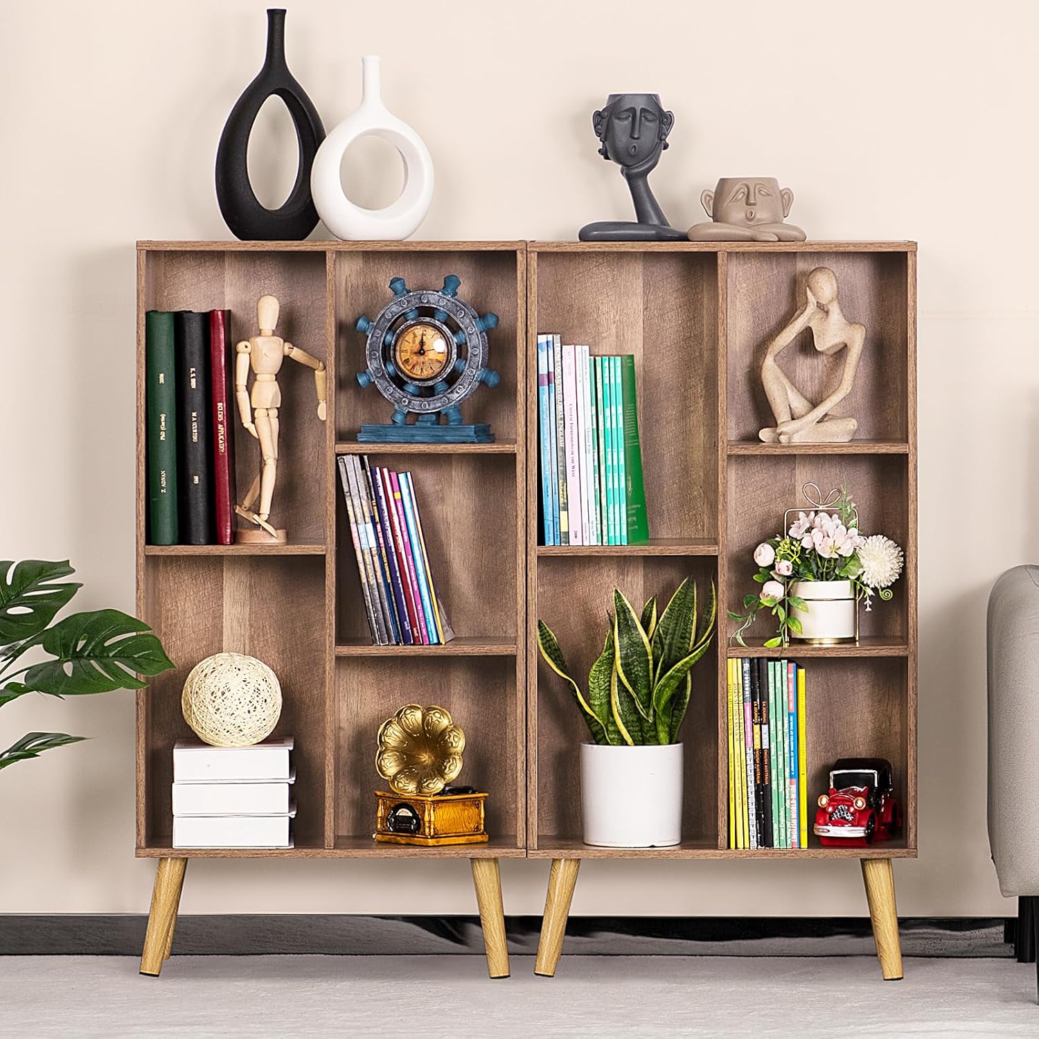 LY-S-Bookshelf-Oak Gray