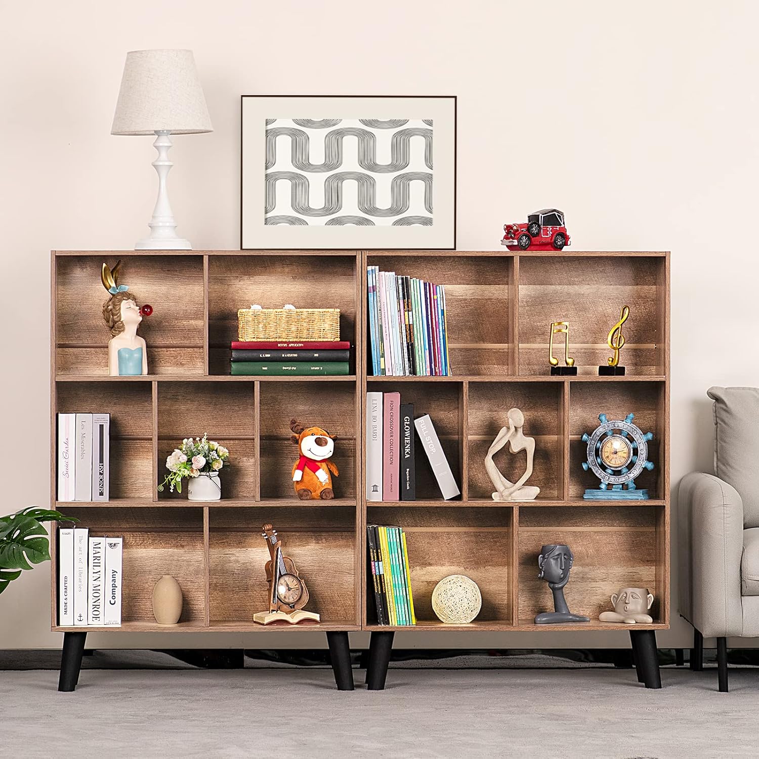 LY-Bookshelf-Oak Gray